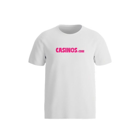 The Premium White Casinos.com T-Shirt – Licensed to Chill