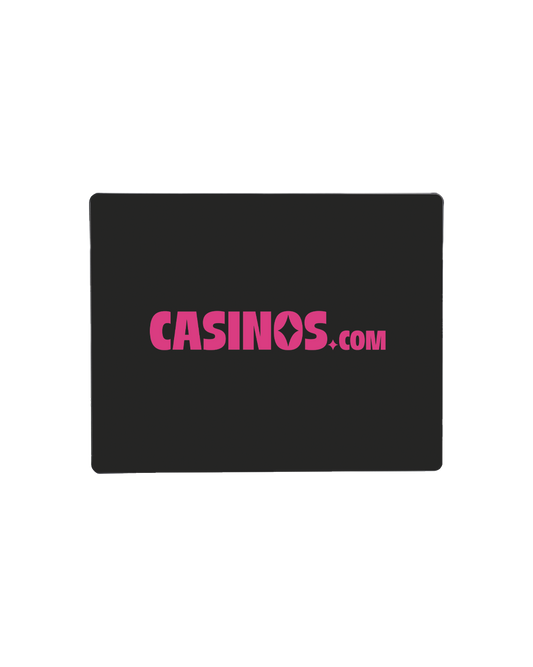 Casinos.com Mouse mat – Sleek Black, Bold Pink